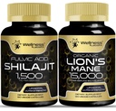 WELLNESS LABSRX Lions Mane Supplement Capsules with Shilajit Himalayan Kapsule