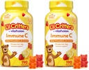 Lichl Critters Immune C Daily Gummy Supplement Vitamín pre deti, pre vitamín C, D a zinok pre imunitnú podporu, Oranžové, citrónové a višňové príchute, 190 Gumies (Súprava 2)