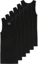 Comfneat Pánske 6-Pack A-Shirts Tight Fit Tank Tops bavlnené Spandex spodné tričká