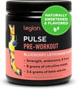 LEGION- Všetky prírodné oxid dusnatý preworkout nápoj na zvýšenie energie, Kreatín bez, prirodzene sladené, Beta Alanyne, Citrulín, Alpha GPC (Čučoriedková citróna)