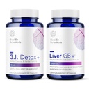 Biocidin G.I. Detox+ Jemný Binder & Pečeň GB+ Žlčový mechúr Podpora pečene - Pomoc Optimalizácia Odstraňovanie toxínov a tukov - Aktívne uhlie, zeolit, TUDCA a horké byliny (2 produkty)