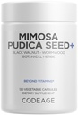 Codeage Organic Mimosa Pudica Seed Capsules - Mimosa Pudica Seed Supplement - Black Walnut, Kloves, Vidanga, Neem, BioPrine - Všetko v jednom - Citlivé Plant Pills - Non-GMO & Vegan - 120 Kapsule
