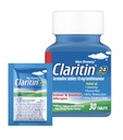 Clarititin Alergická medicína pre dospelých, 24-hodinová Non-Drowsy Loratadine 10mg Tablety, Antihistaminika, 30 tabliet + 1ct On-The-Go Relief