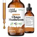 Wild & Organic Chaga Mushroom Drops - Imunitná podpora s extraktom Chaga - Liquid Mushroom Supplement for Imunity - Vegan, Cukor a alkohol-free Tinture - 4 fl oz