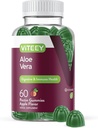 Viteey Aloe Vera Gummies pre dospelých - 50mg - Aids in Digestion and Immune Health - Aloe Vera Supplement - Vegan, Želatína zadarmo, Gluten Free, GMO zadarmo, Chutné žuvacie maliny ochutené Gummy