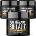 (3 balenie) Shilajit Pure Himalayan Organic Resin - Natural Authentic Lab Tested Formula pre mužov, ženy - žiadne ťažké kovy - 600mg Max sila s 85+ Stopové minerály Golden Grade Shilajit Supplement