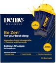 BeMe BeZen Sleep Aid Supplement Natural Without Melatonin - 2X Absorpcia ako tabletky - Sleep aids pre dospelých s horčíkom, Ashwagandha, harmanček, L-Theanine & GABA - Delicious Ananás