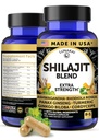 Lunakai USA Vyrobené Pure Shilajit Kapsule s Ashwagandha, Rhodiola a Cordyceps - Extra sila Shilajit extrakt pre mužov a ženy, 60ct