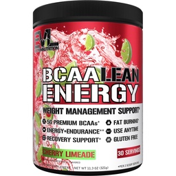 EVL BCAA Lean Energy Powder - Pred cvičením zelený čaj Fat Burner Podpora s BCAA Aminokyseliny a čisté Energizers - Po cvičení Recovery Nápoj pre Lean svalovej obnovy - Cherry Limeade