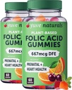 Yuve Prenatálne Gummy pre ženy - Kyselina listová Prenatálne vitamíny 667 mcg DFE - Žuvacie prenatálne vitamíny - Hormonálna podpora a kyselina folátová - Vegan & Natural - Prenatálne vitamíny Gummies - 2 Balenie 60ct