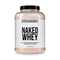 Naked jahodová srsť proteín - všetky prírodné trávy Fed Srvátkový proteín prášok + sušené jahody + kokosový cukor- 5lb hromadne, bez GMO, bez sóje, bez lepku. pomoc rast a zotavenie svalov - 61 porcií