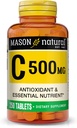 MASON NATURAL vitamín C 500 mg - podporuje zdravý imunitný systém, antioxidant a esenciálny živina, 250 tabliet