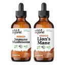 Wild & Organic Immune Mušroom Tincture 4 fl oz & Lion's Mane Tincture 4 fl oz