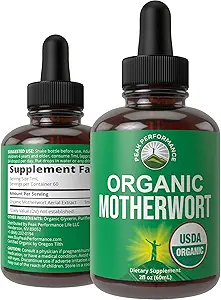 USDA Organic Motherwort Aerial Extract Tekuté kvapky. Vegan Bylinné doplnky, Zero Sugar, podporuje pokoj, relaxáciu, Menstrual Relief and Endokrine Health. Tinktúra bylín pre ženy a mužov
