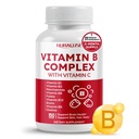 Vitamín B komplex Vitamín B1, B2, 6,9,12 Niacín, s vitamínom C - Podporte zdravie mozgu, energetickej hladiny, kože, vlasov a nechtov - vyrobené a testované v USA