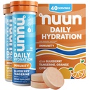 Nuun Imunity Electrolyte Tablety s vitamínom D, C, E, & A, zázvor, baza, horčík & 4 Ostatné Essential Electrolytes, Vegan, Blueberry Tangerine & Orange Citrus, 4 balenia (40 porcií celkom)