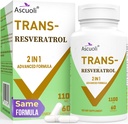 99% UltraPurhy Trans-Resveratrol 1100mg, 3-in-1 Advanced Formula Organic Resveratrol Supplement, Max Antioxidant, Anti-Aging, Zdravie kože, Cell Repair, Boost NAD+, Immune & Energy, 60 Caps