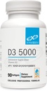 XYMOGEN D3 5000 - Biologicky dostupný vitamín D3 5000 IU (125 μg) - S vysokým obsahom vitamínu D doplnok k podpore imunitného zdravia, kosti + srdce zdravie (90 želatíny Softgels)