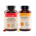 NatureWise vitamín B komplex 360 Softgels[1-ročný zdroj] & Vitamín D3 5000iu 360 Počet Mini Softgels[1-ročný zdroj] Bundle