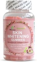 Skin Whitening Gummies, with Glutathione, Collagen and Bioth, Hydrated Youthful Skin, Glow and Spots Fading, Anti-Aging, 60 Count