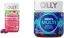 OLLY prenatálne multivitamínové softgely a mužské multivitamínové želatínové vitamíny, 60 a 90