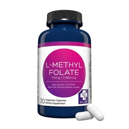 MD Life L-metylfolát 7,5 mg doplnok - Profesionálny-stupeň aktívny L metylfolát doplnok - 30 kapsuly - L-metylfolát 7,5 mg - maximálna potencia MTHFR W/ esenciálne aminokyseliny