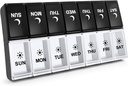 7 Denné pilulky Usporiadateľ 2 Časy denne, Veľký týždeň AM Pill Box, Denná nočná medicína Organizátor, Pill Case dvakrát denne, Pill Container
