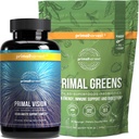 Primal Harvest Greens Powder & Vision Supplements for Women and Men Vision and Eye Support Complex with Lutein, Zeaxantin Bundle