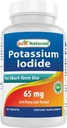 Najlepšie prírodné látky Iodid draselný 65 mg - Dietary Supplement, 60 tabliet (60 počet (Pack of 1)) (12)