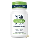 Hyperbiotiká Vital Nutrients Pro-15 Prebiotiká a probiotiká pre ženy a mužov 15 Veda Podporované kmene 