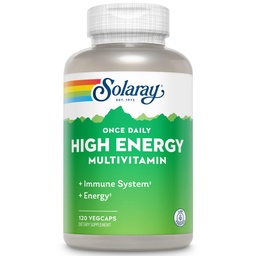 SOLARAY High Energy Multivitamín, bez železa, 1/Day, Timed-Release Formula, celých potravín a bylín základne 120 VegCaps