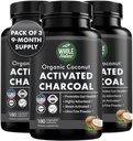 Kokosové aktivované Charcoal kapsuly, 180 Charcoal Kapsule, Teeth Whitening, Pomáha zápcha, Bloating, Žalúdočný plyn, Pálenie záhy, Pure Coconut Dedived Supplement (3)