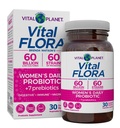 Vital Planet - Vital Flora Ženy Daily Probiotic 60 miliárd CFU, 60 rôznych kmeňov, 7 Organic Prebiotics, Vaginal and Immune Support, Bloating, Tráviace zdravie Probiotiká pre ženy 30 Kapsule