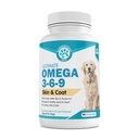 Wanderfound Domáce zvieratá - Omega 3 Rybí olej pre psy, Fajčenie lososa a Pečeň Flavor, 120 Žuvacie tablety