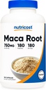 Nutricost Maca Root kapsuly (Lepidium meyenii) 750 mg, 180 kapsúl, 180 dávok