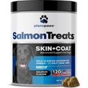 Wild Aljašský lososový olej pre psy - Psie kože a kozí doplnok - Shedding a svrbenie Relief pre psy - Omega 3 Rybí olej pre psy Žuvačky - 120 Psie alergie Žuvačky - Pes Shedding Supplement - Psie vitamíny