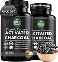 Kokosové aktivované Charcoal kapsule, 180 Charcoal Kapsule, Teeth Whitening, Pomáha Zápcha, Bloating, Žalúdočný plyn, Pálenie záhy, Pure Coconut Dedived Supplement (2)