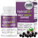 HybridEB Sambucus Staršie plody Imunitná podpora s vitamínom C, zinkom, vitamínom D3 - Antioxidantom a imunitou doplnok, 1 mesiac dodávky - 9 v 1 Black Staršie deti a dospelí - 60 kapsúl