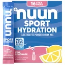 Nuun Sport Electrolyte prášok balíčky s horčíkom, vápnikom, draslíkom, chloridom a sodíkom, hydratačné balíčky pre On-the-Go, ružová citrónová príchuť, lepidlo zadarmo & Vegan, 16 Single Servings