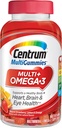 Centrum MultiGummies Omega 3 Gummy Multivitamín pre dospelých, Multivitamínové/Multiminerálne doplnky, Jahodové/Lemonové/oranžové príchute - 100 grófov