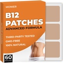 B12 Záplaty (Pack of 60) - 100% Natural Patch for Women and Men - Firming, Energy, Focus & Body Support - Rozšírená formula