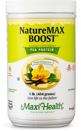 NatureMax BoostTM Pea Protein Powder - Diet Supplement Meal Replacement - 20g Protein per Serving - Natural Vanilla Flavor - Kosher Vitamín - 1lb