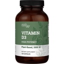Vegánsky vitamín D3 5000 iu Supplement - Pure, High Potency Supplements for Immune Health & Strong Bones Support - Vitamín D 5000 iu - 120 Kapsule, 4-Mesiac Zásoba