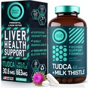 TUDCA a mlieko Thistle Supplement - Bile Salts Supplement with Silymarin Milk Thistle Extract Pečeň Čistenie, Žlčník, Obličky, Gut Health - Ursolic Acid Tudca Bile Salt Liver Health - 60 Kapsule