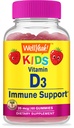 WellYeah Kids Vitamín D3 Gummies - 1000 IU (25 μg) - podporuje silu kostí a imunita - non-GMO, Gluten-free - Jahodová príchuť - Výživové doplnky - 60 Servisov