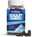 Shilajit Gummies 1000 MG, Organic Shilajit Supplement, 85+ Trace Minerals, with Ashwagandha, Mushroom - Energy, Brain, Imunity Support, for Men & Women - 60 Count