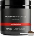 Toniiq Low-Caffeine Hubová káva - Ultra vysoká potencia 10:1 Koncentrovaný extrakt - Kolumbijská fazuľa s 10 Huba Blend, Lion Mane & Cordyceps - Funkčná káva alternatíva