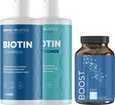 Biotín Šampón a kondicionér a vlasové doplnky - Biotín pre rast vlasov doplnok Plus rozmarín a volumizing šampón a kondicionér set - rozmarín biotín a kolagén zhutňovanie vlasov produkty