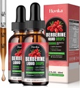 (2 balenia) Berberine HCL Liquid Drops - 1500 mg Highly Absorbable Berberine Liquid Drops - Berberine Veggie Supplement for Immune, Digestion System and Heart Health Support, Strawberry Flavor- 4 FL Oz