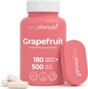 Grapefruit Seed Extract 500mg - Odvodené z Citrus Paradisis, 180 Vegetariánske kapsule, Organické Naringin Supplement for Daily Energy & Balance, 6-Mesiac Supply, GMP Certified, Made in USA